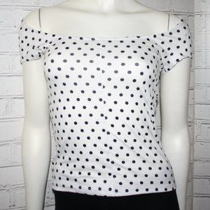 ⚪️⚫️ White & Black Polka Dot Blouse · SHEIN · Size XS
